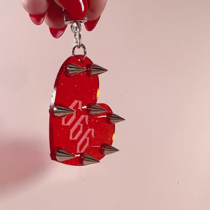 666 Studded Keychain/Bag Charm