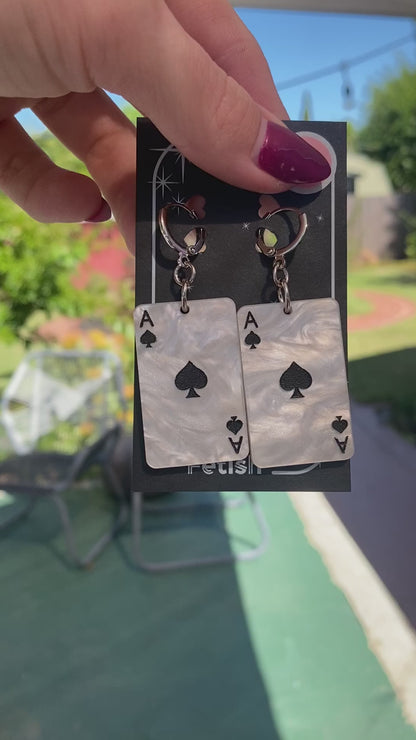 Aces of Spades Card Earrings