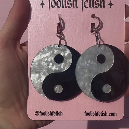 Pearly Yin Yang Earrings
