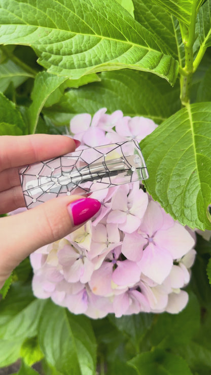 Oopsie! Spiderweb Crystal Barrette