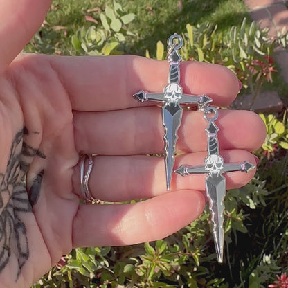 Flambard Skull Dagger Enamel Earrings