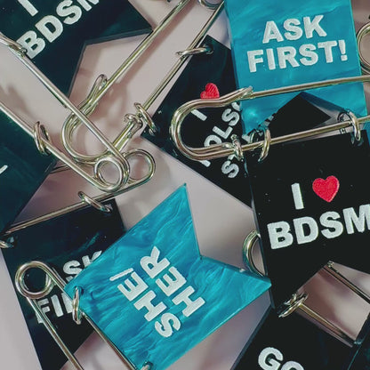 I Heart <3 Folsom Street Fair Banner Ribbon Safety Pin