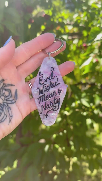Evil, Wicked, Mean, and Nasty Easyrider Hotel Keychain