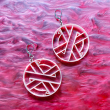 Load image into Gallery viewer, Crass 2&quot; Earrings : Black or Pink
