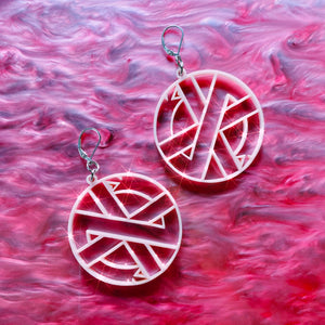 Crass 2" Earrings : Black or Pink