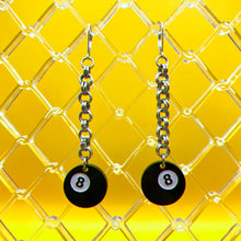 Load image into Gallery viewer, Eight Ball Earrings : 3 Sizes
