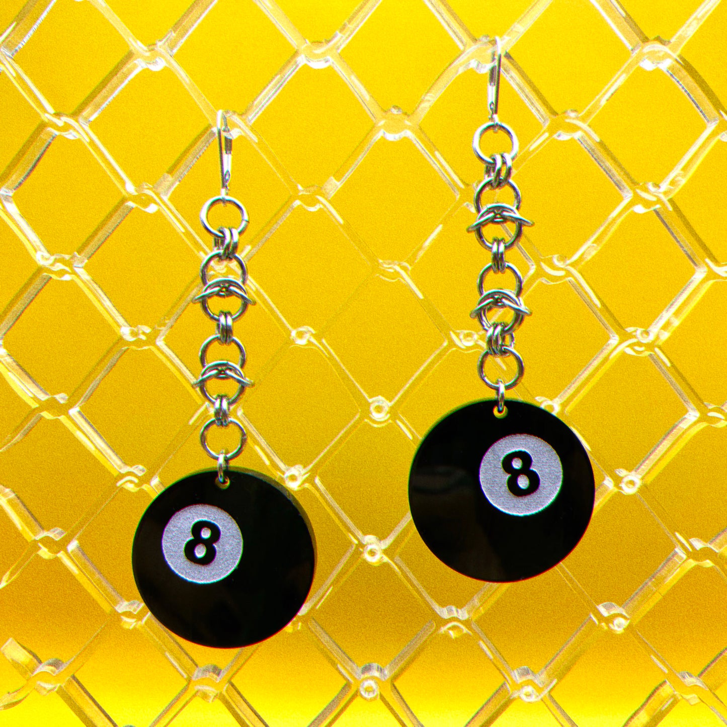 Eight Ball Earrings : 3 Sizes