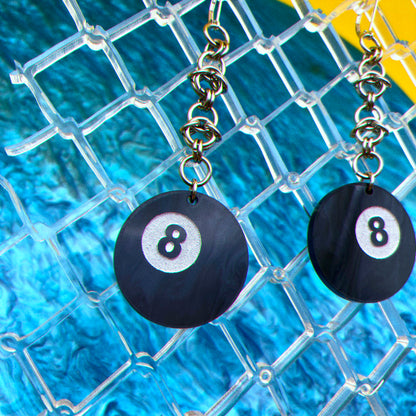 Eight Ball Earrings : 3 Sizes