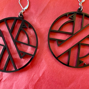 Crass 2" Earrings : Black or Pink