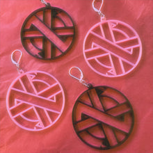 Load image into Gallery viewer, Crass 2&quot; Earrings : Black or Pink

