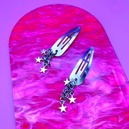 celestial star hair clips