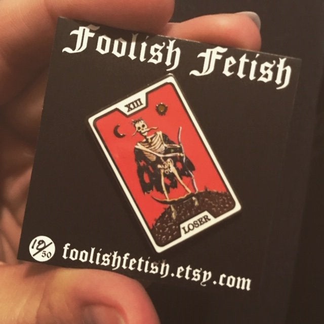 Loser Tarot Card Pin