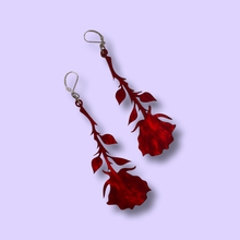 Load image into Gallery viewer, Hanging Rose Earrings

